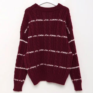 Wool oversized striped knit