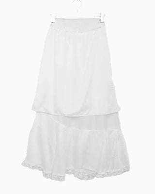 Tiered slit long skirt