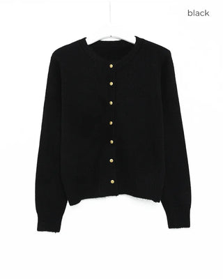 Gold button detail knit cardigan
