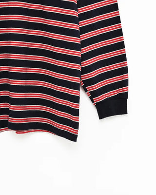 (Unisex) Multi-stripe Long Polo T-shirt