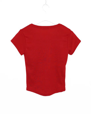 Studded Jewel Neck French T-Shirt