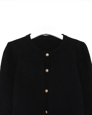 Gold Button Puff Cardigan