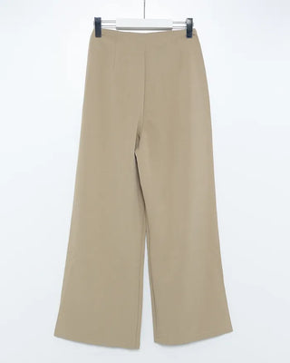 Wrap-design pleated wide slacks