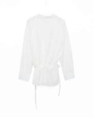 Striped waist string peplum blouse