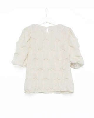 Embossed puff blouse