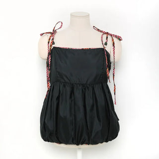 Checked balloon camisole