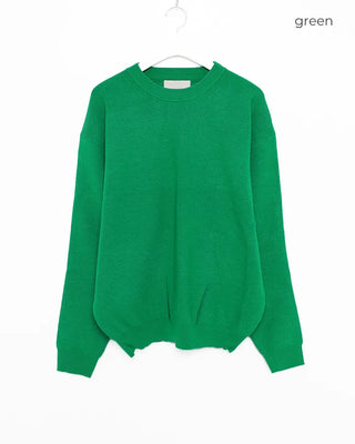 Rib-knit crew neck
