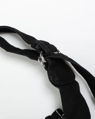 3-way multi-pocket denim bag