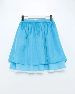 Shirred cotton midi skirt