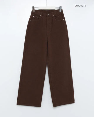 Colorful cotton wide-leg pants