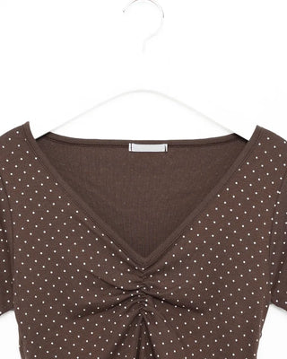 Small dot pattern short-sleeve T-shirt