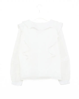 Frilled ribbon blouse