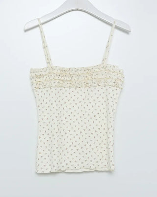 Flower lace camisole & cardigan set