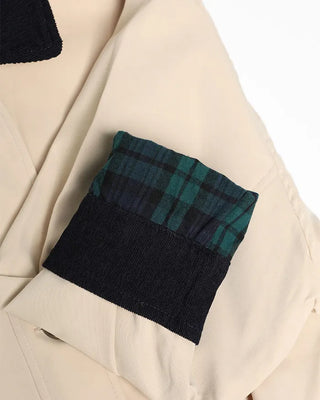 Loose-fit half trench coat