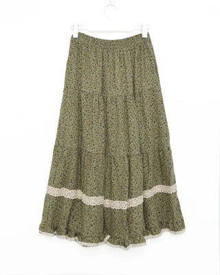 Floral lace tiered skirt