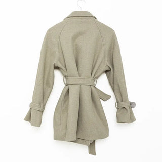 Belted trench short coat