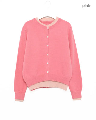 Round neck layered cardigan