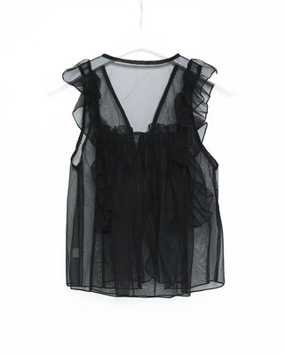 Chiffon frill sleeveless bustier
