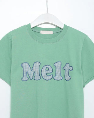 Check Lettering Patch Short Sleeve T-Shirt