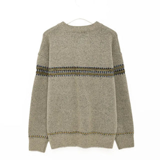 (Unisex) Jacquard Henley Neck Knit