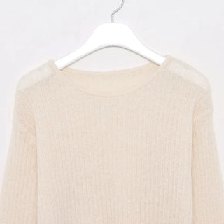 Ribbed long-sleeve wool knit
