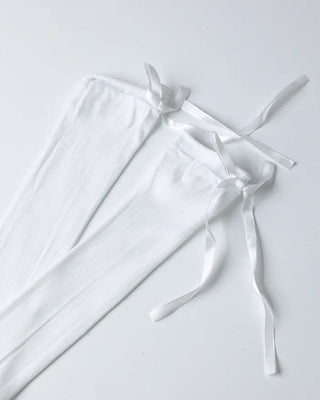 Ribbon sheer knee socks