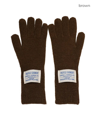 Label knit gloves