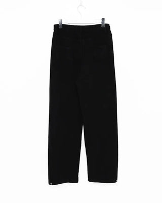 Patch button hem side outseam cotton pants