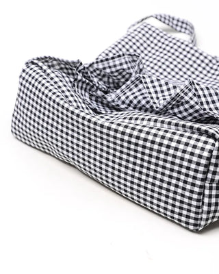 Checkered frill shoulder bag