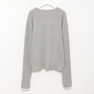 (Unisex) Finger Hole Stand Collar Waffle T-shirt