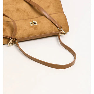 Suede-style square shoulder bag