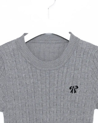 Ribbon Stitch Half-Sleeve Knit