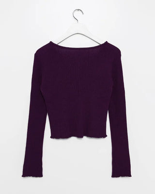Walnut Button Short Knit Cardigan