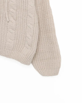 Hooded knit zip-up