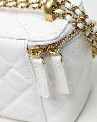 Gold Point Quilted Mini Vanity Bag