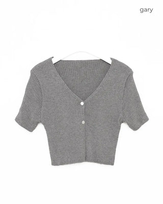Two-button cropped cardigan