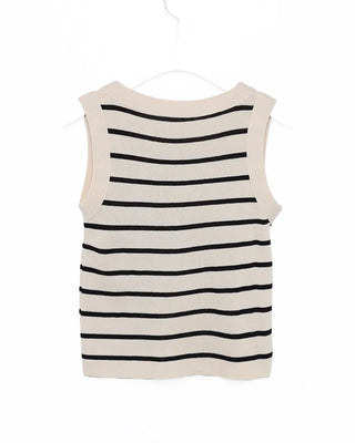 Border Round Neck Sleeveless