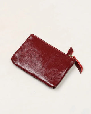 Double Zip Leather Mini Wallet
