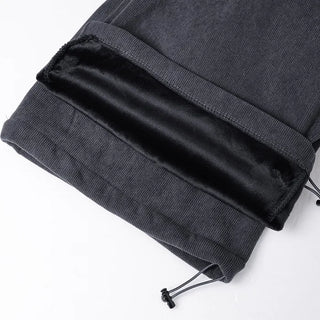 Ribbed wide brushed pants