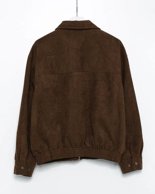 Suede Yoke Line Point Zip-Up Blouson