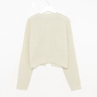Perforated knit zip-up