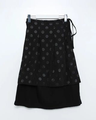 Dot Wrap Point Midi Skirt