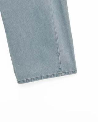 Wide outseam side-tuck jeans
