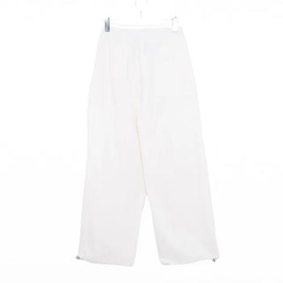 Two-pleat cotton wide-leg pants