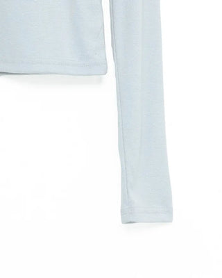 Simple long-sleeved T-shirt with half buttons