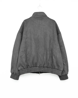 (Unisex) Suede Waistbanding High Neck Jacket