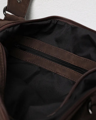 Multi-pocket Boston Big Leather Tote Bag
