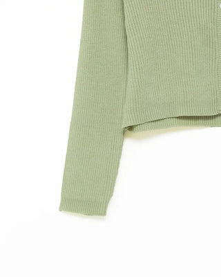 Ribbed round neck cardigan