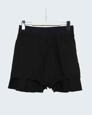 Pleated mini skirt and belt set