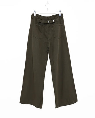 Cotton pants with back button detail